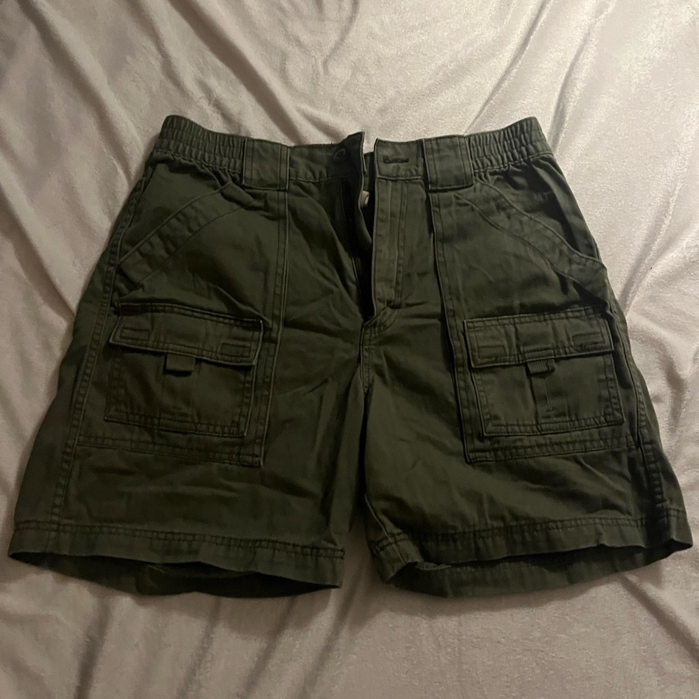 Green cargo shorts
